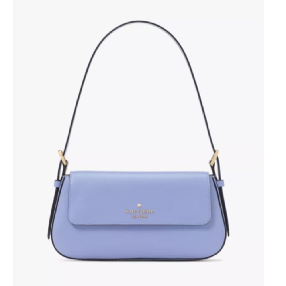 Kate Spade Leather Small Flap Bag in Frosted Blueberry
